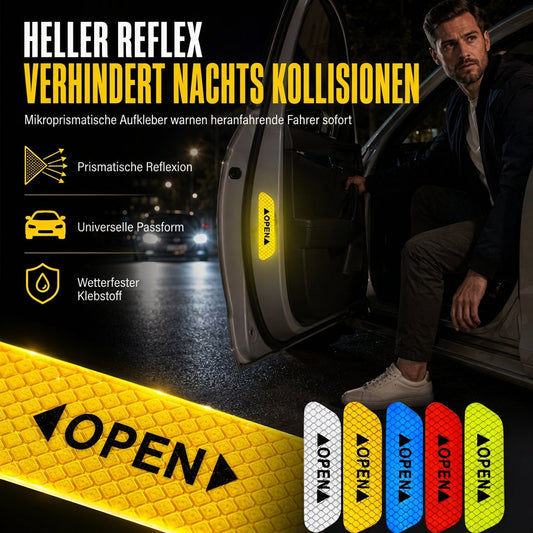 4 Stück Auto Tür Reflektierende Warnaufkleber Öffnen Sicherheits Anti Kollision Aufkleber