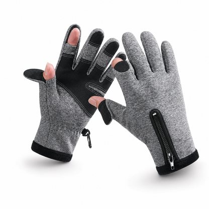Winter wasserdichte winddichte, gefütterte Outdoor-Sporthandschuhe mit Reißverschluss für Radfahren, Wandern und Skifahren