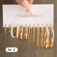 Klassisches geometrisches Ohrring-Set mit 6 Stück