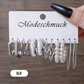 Klassisches geometrisches Ohrring-Set mit 6 Stück